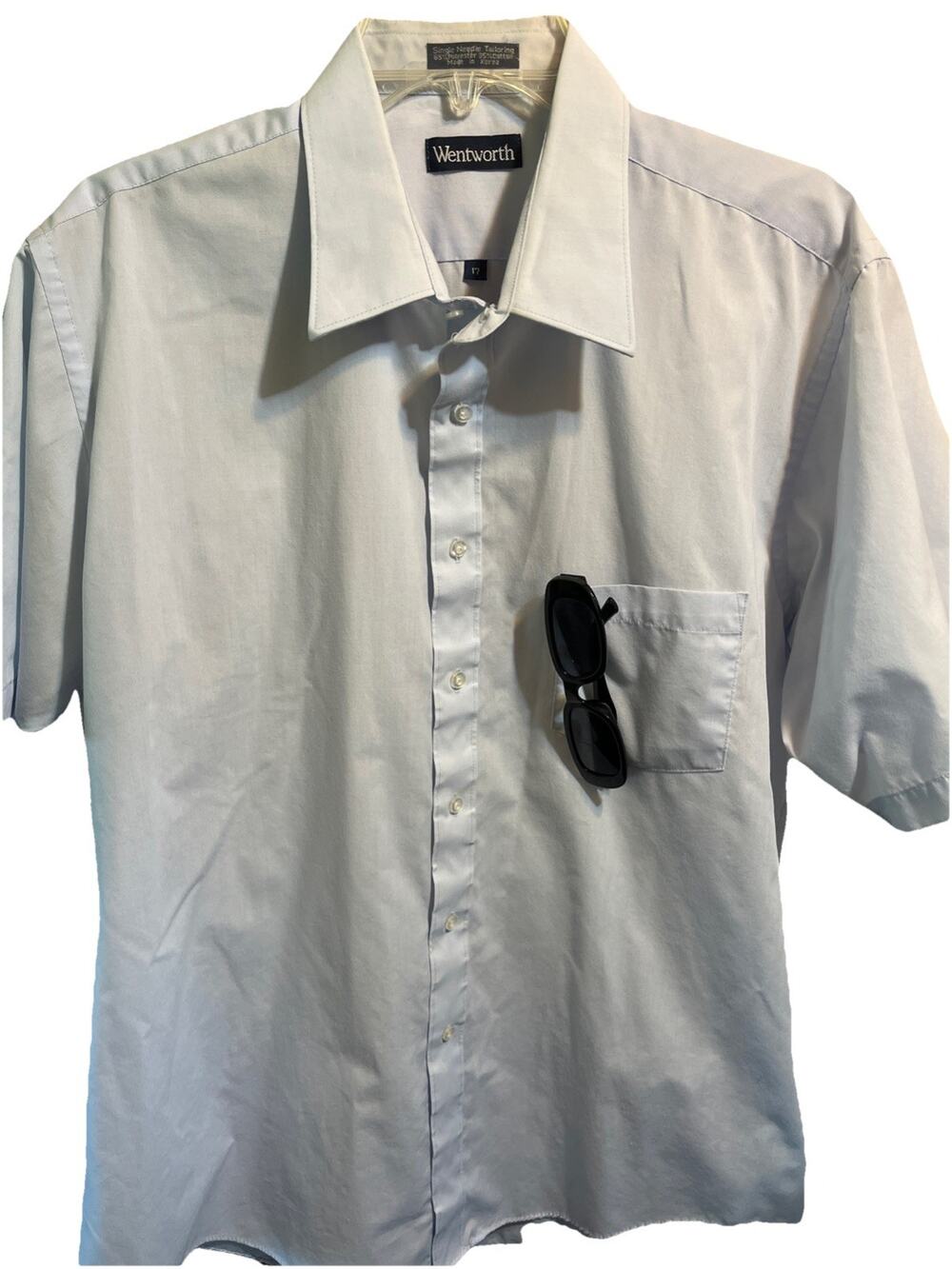 Vintage Wentworth Shirt Men’s Size 17 Regular Fit Short Sleeve Button Up Blend